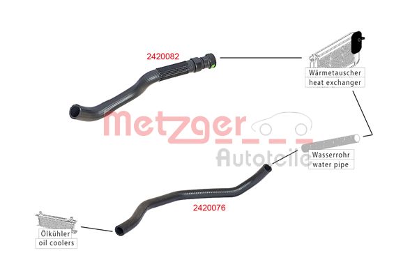 METZGER 2420082 Vízcső fűtőradiátorhoz-motorhoz